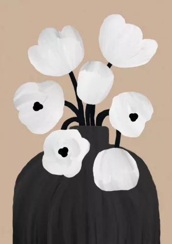MondiLab White tulips 80x120 cm (106206)