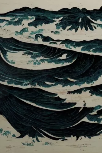 Japanese wave 80x120 cm