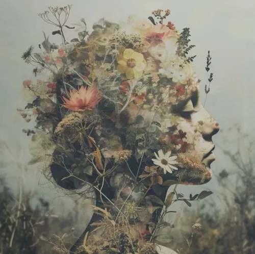 Flowerfield mind  80x80 cm
